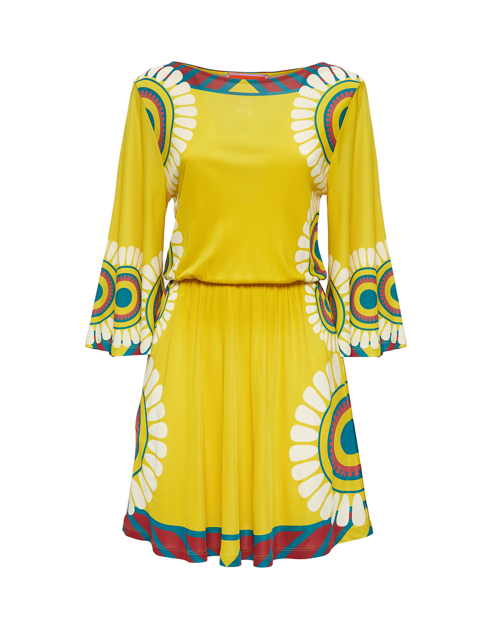La DoubleJ Sorellina Dress Yellow Solar Plac&eacute;e DRE0346JER022SOL0004