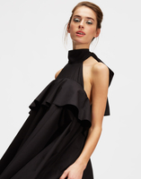 LaDoubleJ Long Bonbon Dress Solid Black DRE0123COT001BLA0001
