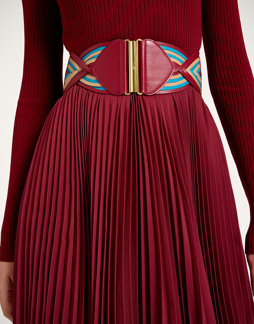 La DoubleJ Rainbow Belt Color Block Burgundy BEL0019LEA003CLB29RE07