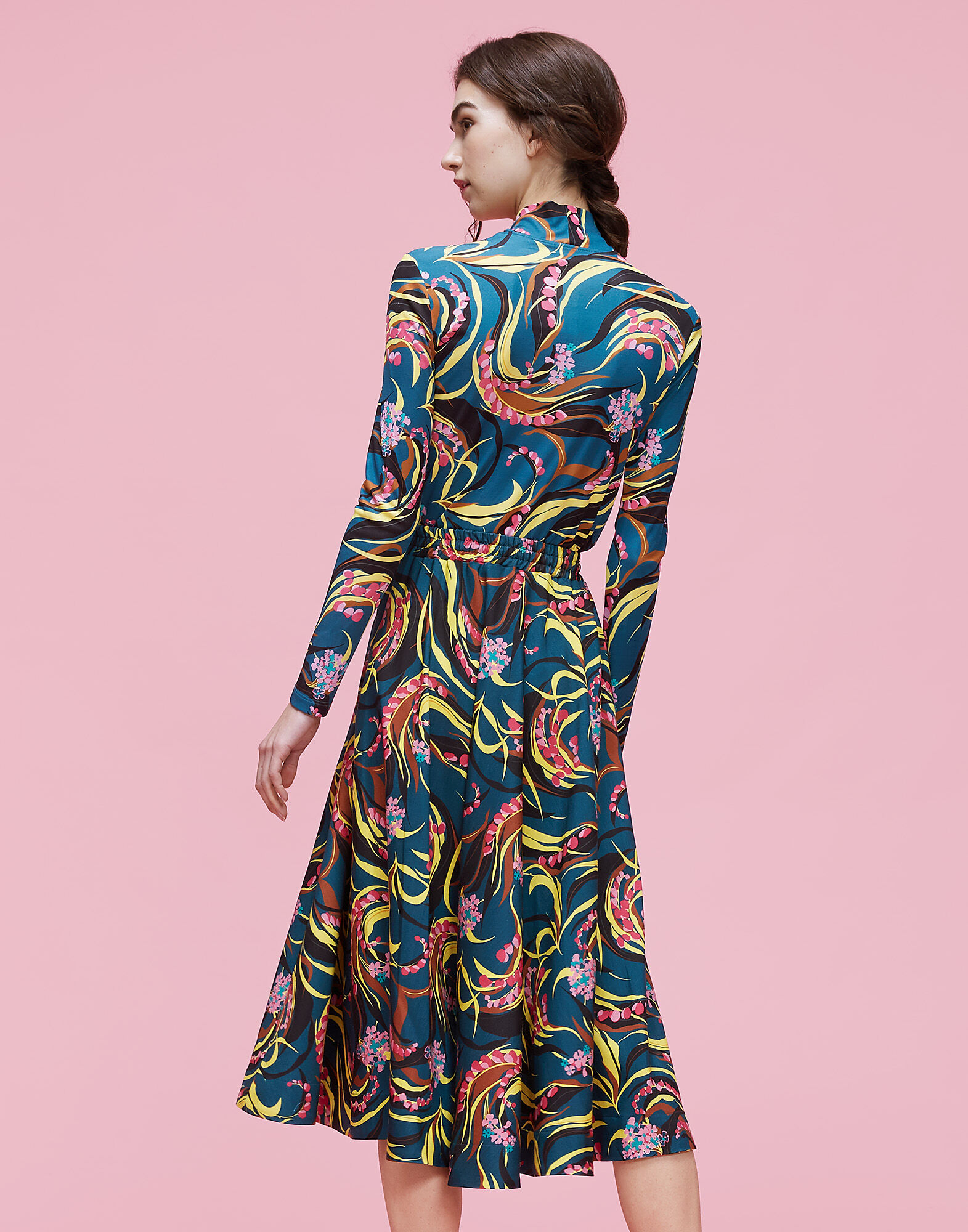 LaDoubleJ Turtleneck Windy Flowers Blu SHI0030JER003WIN0002