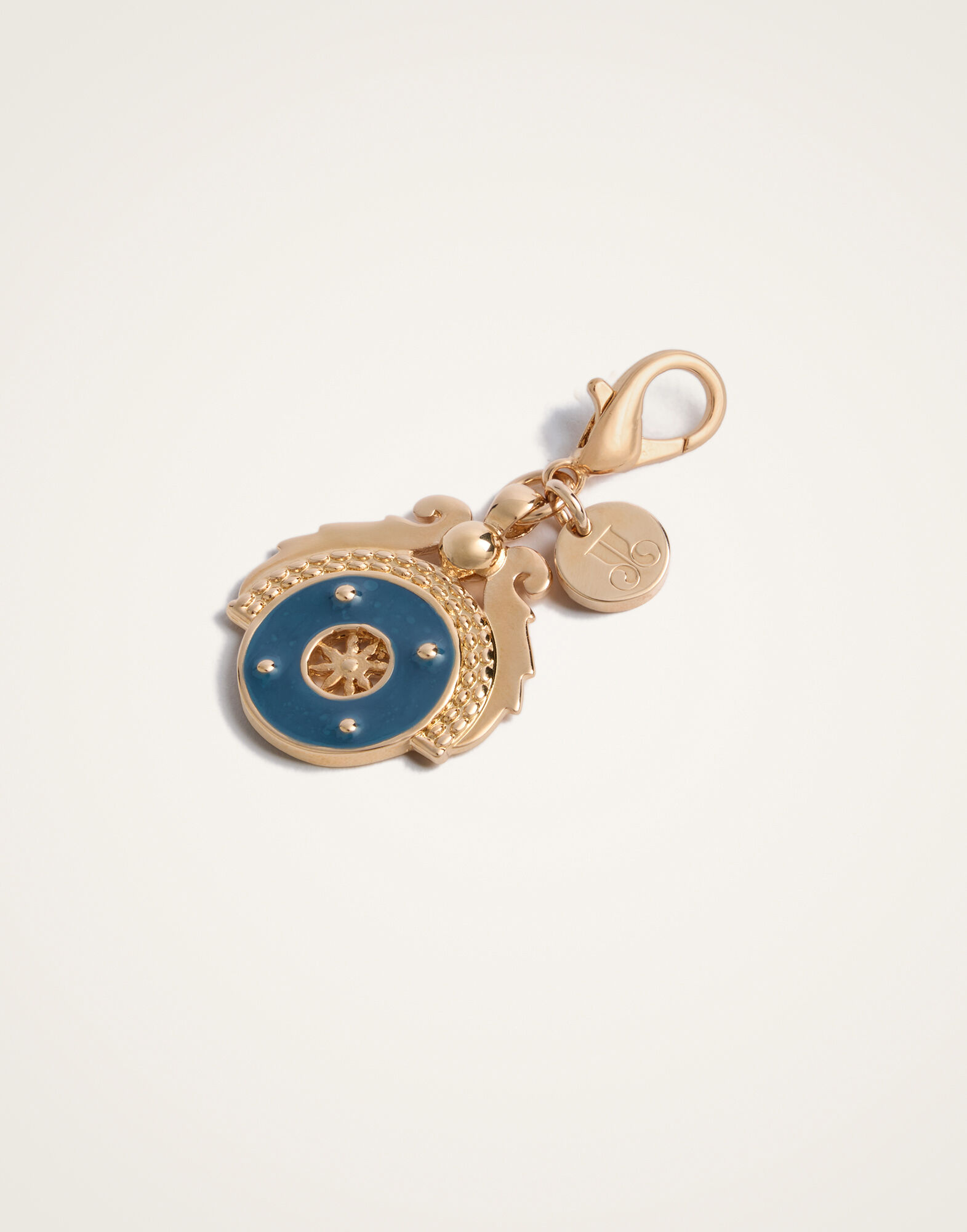 La DoubleJ Medallion Charm 24k Gold Plate & Blue Enamel CHM0009BRA003SOLIDBU03