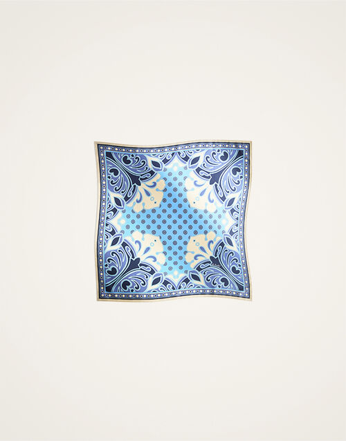 La DoubleJ Foulard 45 Cocoon Plac&eacute;e Blue SCA0065SIL006COC02BU03