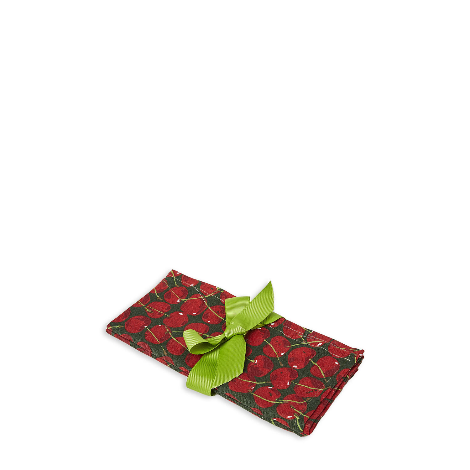 La Doublej Table Linens Green Uni In Cherries Verde