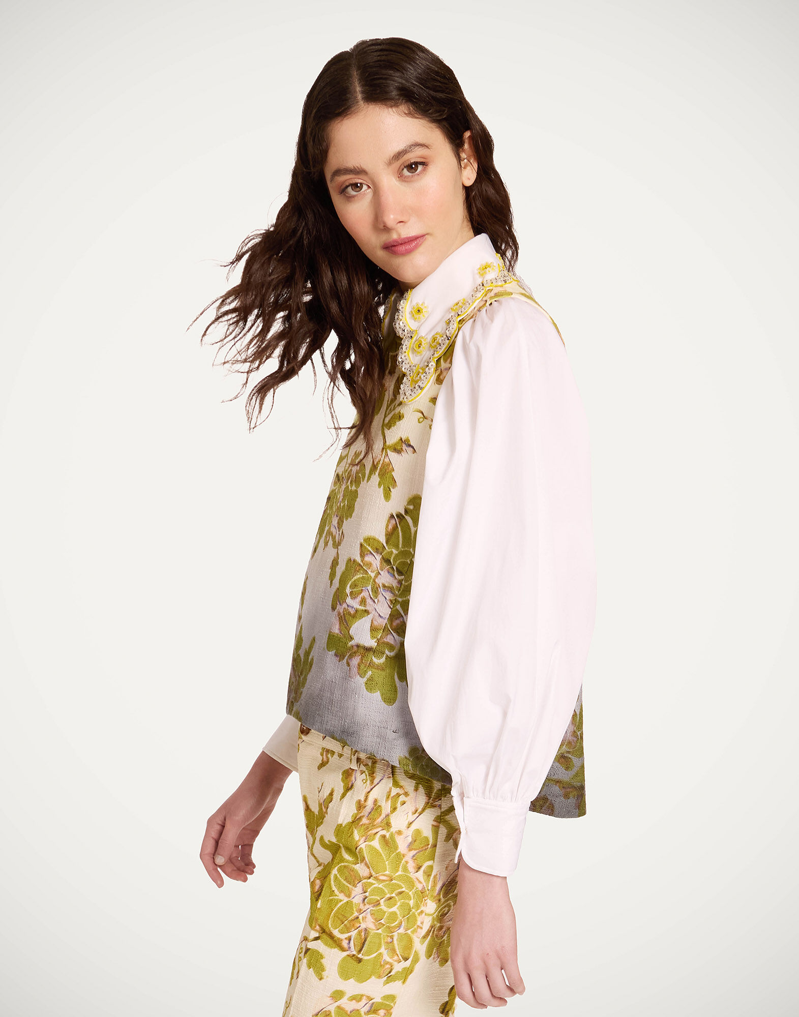 La DoubleJ La Scala Top Oasis Ombr&eacute; Plac&eacute;e Green & Black TOP0016COT005OAO01GR02