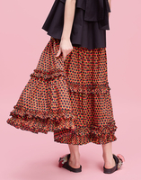 LaDoubleJ Salsa Skirt LaDoubleJ Salsa Skirt Ping Pong Rosso SKI0020COT001PIN0002