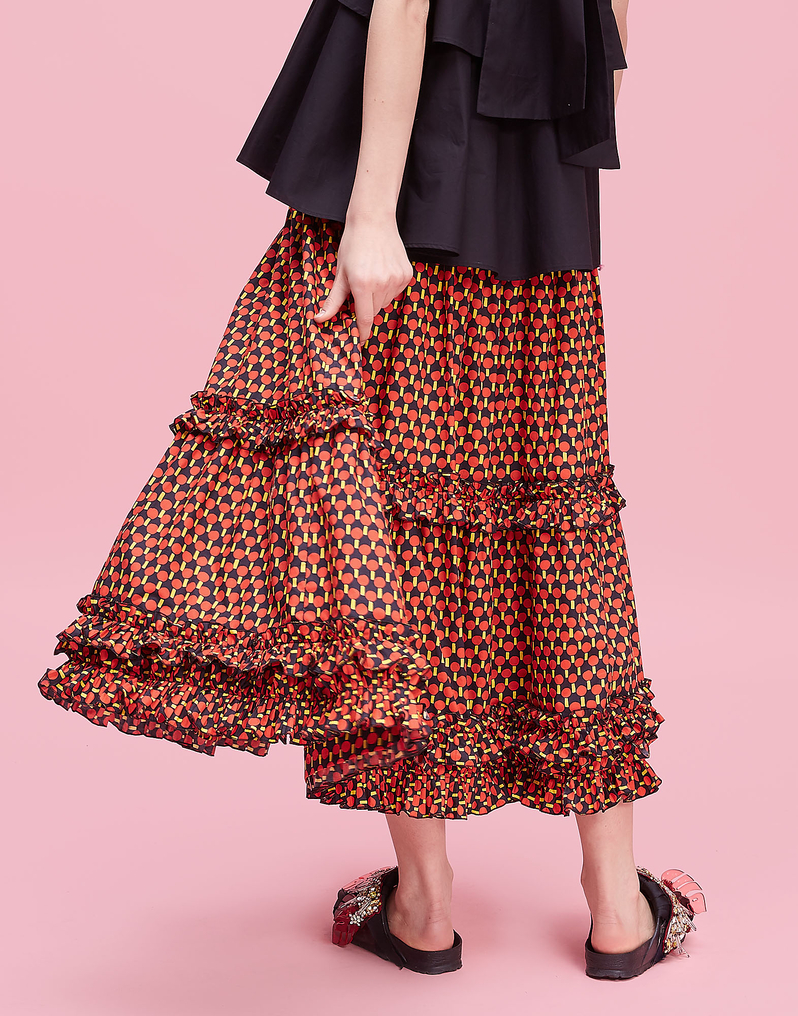 LaDoubleJ Salsa Skirt LaDoubleJ Salsa Skirt Ping Pong Rosso SKI0020COT001PIN0002