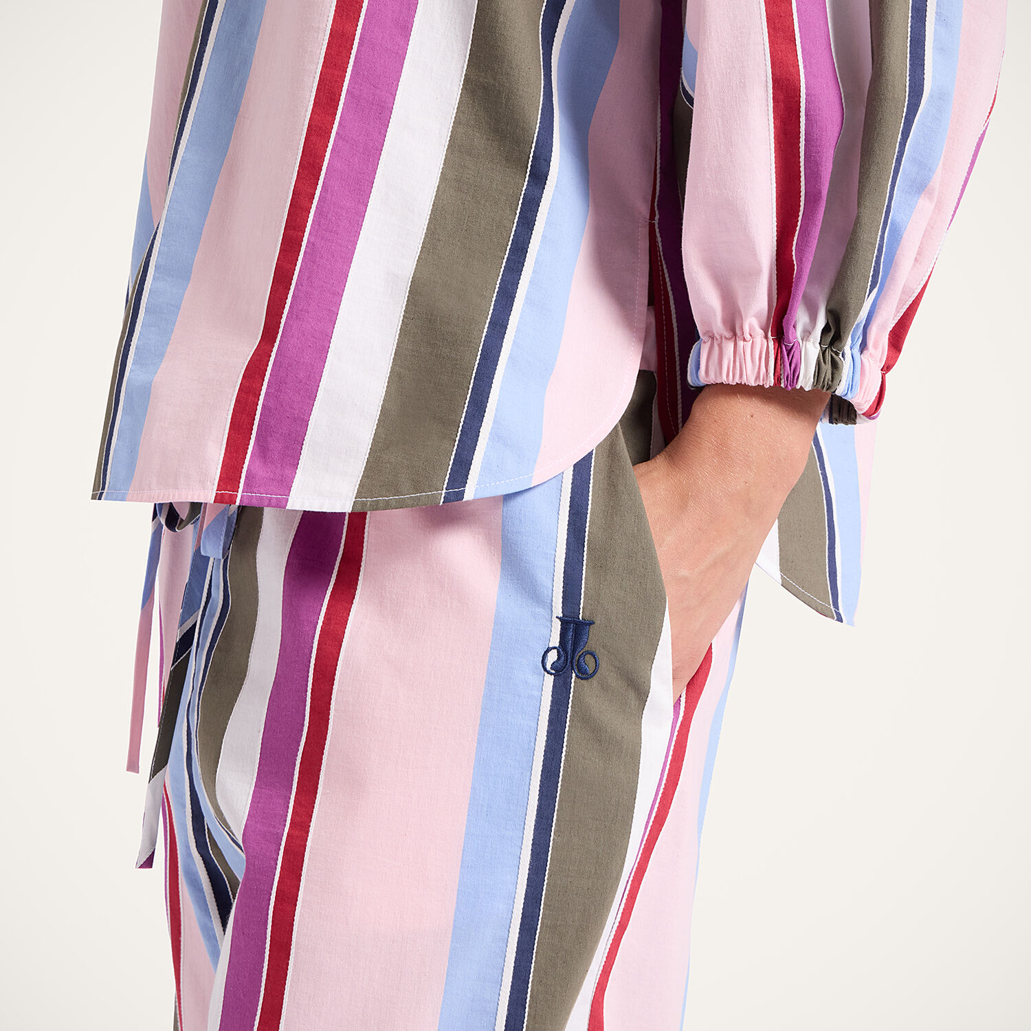  La Doublej Shorts & Pants Women - Drawstring Pants Stripes Multicolor Pink Xs/s 88% Cotton 12% Polyamide 