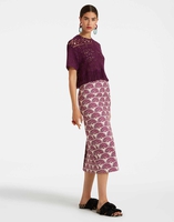 La DoubleJ Pencil Skirt La DoubleJ Pencil Skirt Fans Purple SKI0011COT005FAN01PU01