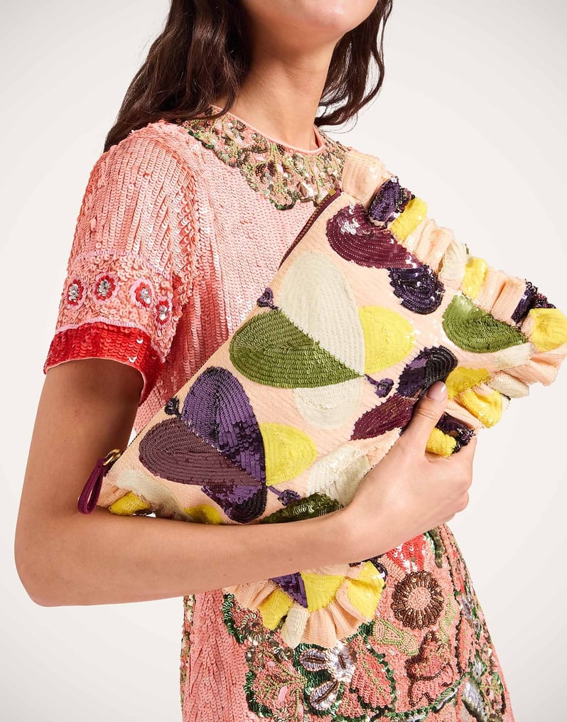 La DoubleJ Hand Pochette La DoubleJ Hand Pochette Farfalla Ivory BAG0081PAI016FAR07WH04