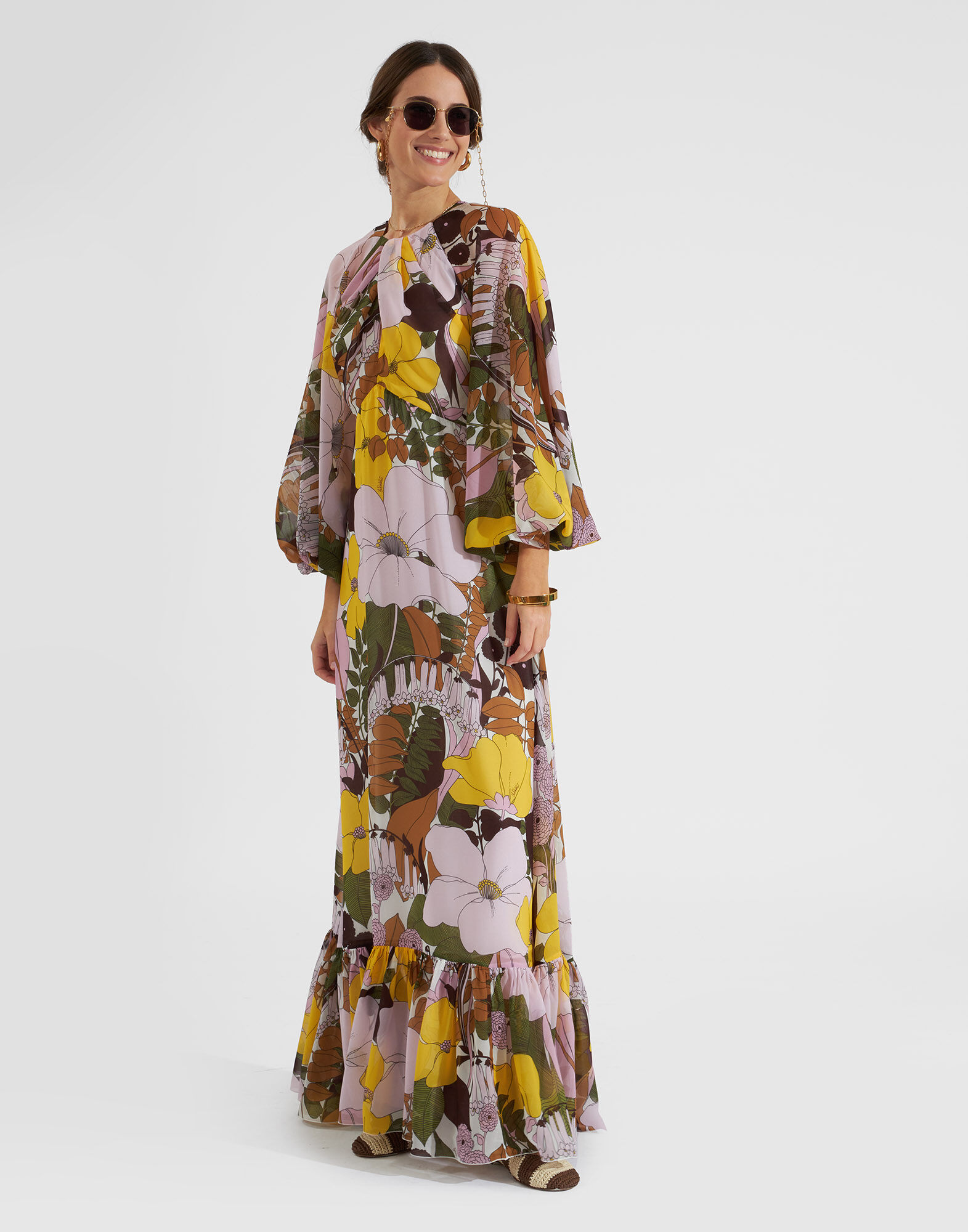 La DoubleJ Eve Dress Big Flower Rose DRE0555CHF001BFL03PI01