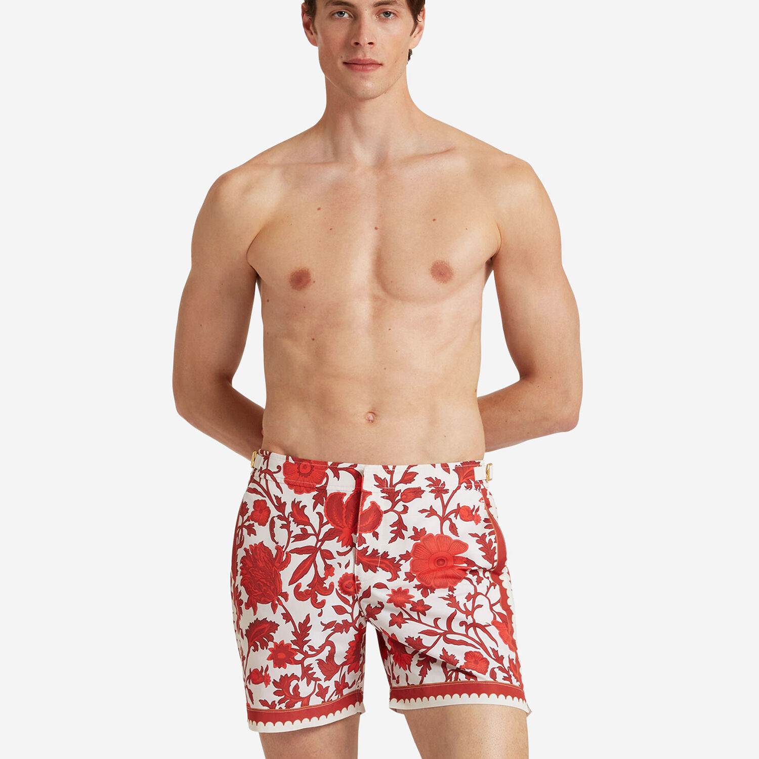 La Doublej Bulldog Swim Shorts In Dragonflower Placèe Red