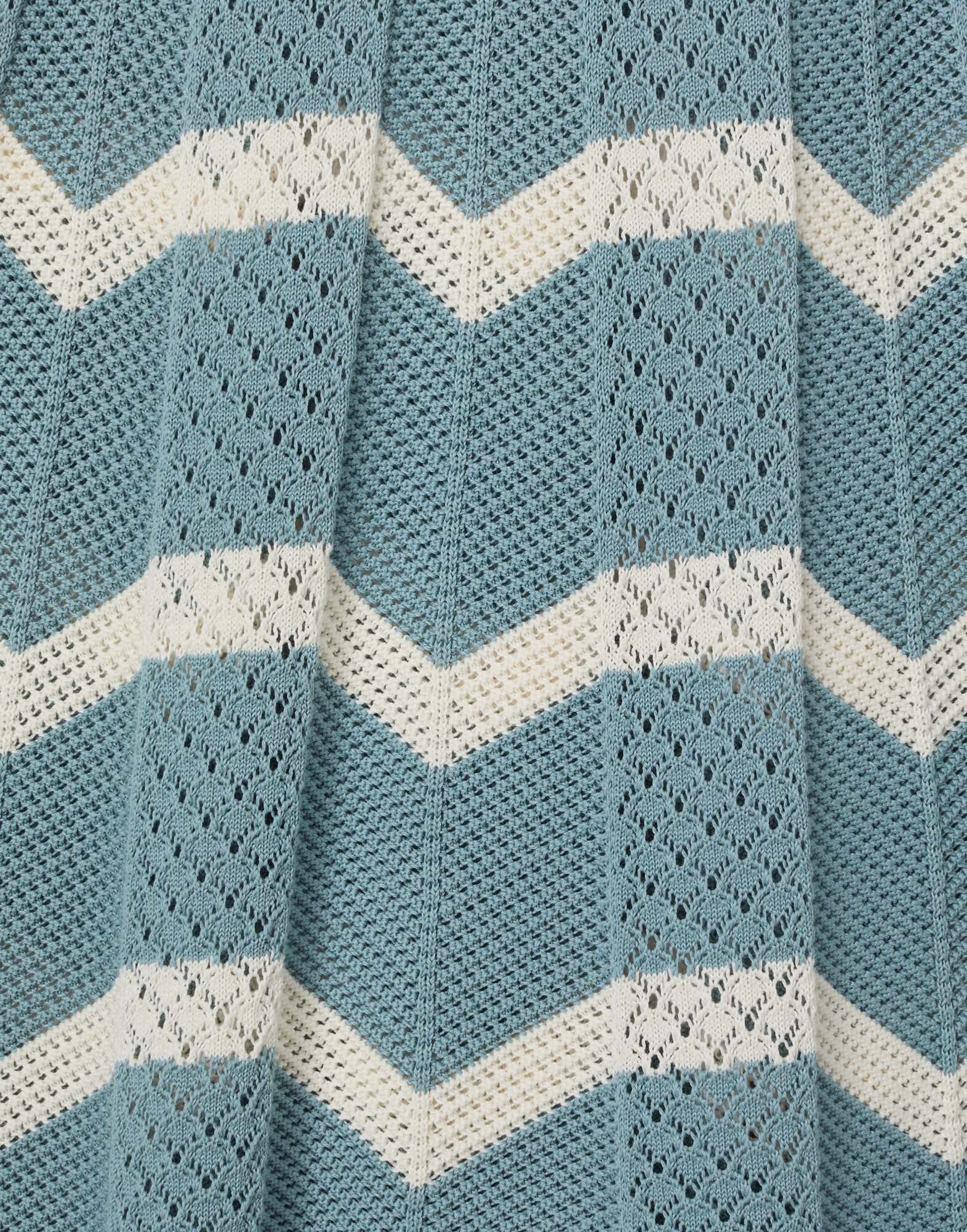 La DoubleJ Chevron Skirt Color Block Blue & Ivory SKI0155KNI084VA506BU03