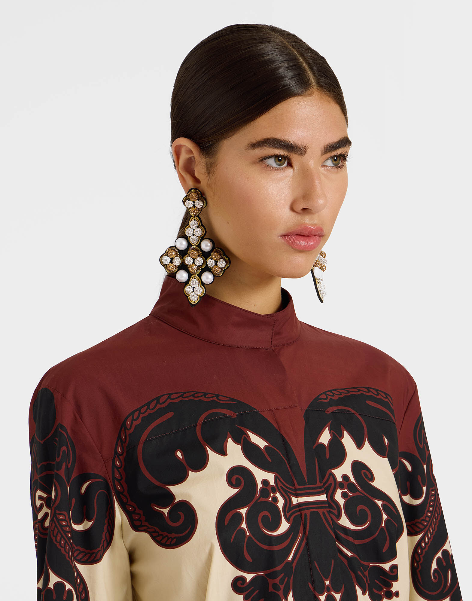 La DoubleJ Sundowner Dress Corsini Plac&eacute;e Cream DRE0459COT015INI02WH03