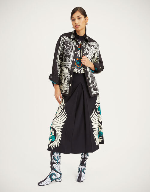 La DoubleJ Iris Shirt Jacket Mix Tiles Plac&eacute;e Black JAC0090POL002MIX01BL01