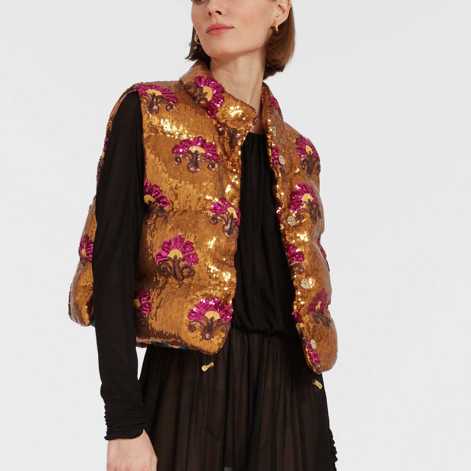 La Doublej Bonbon Puffer Vest In Bronze