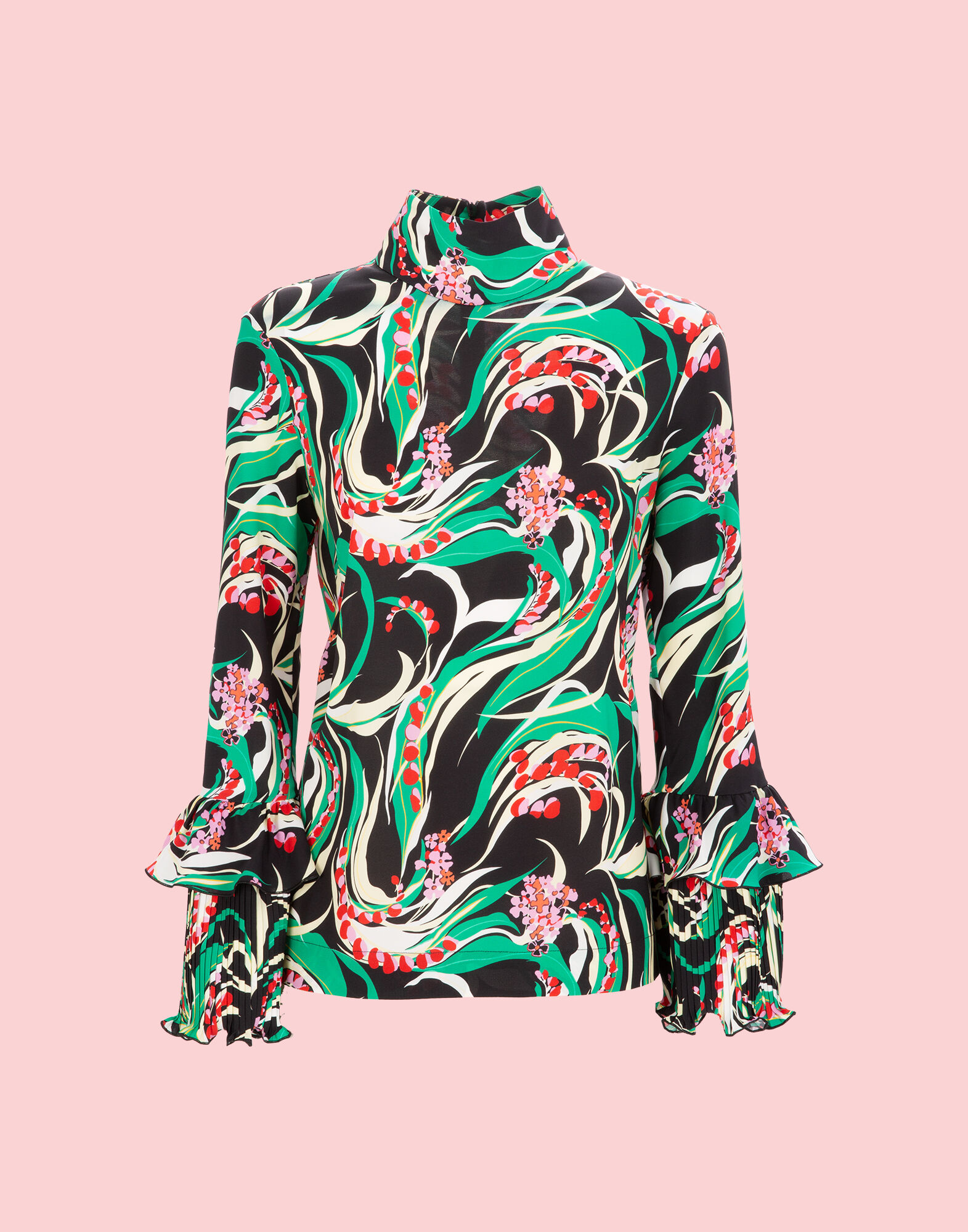 LaDoubleJ Frill Wrist Top Windy Flowers SHI0024VIS001WIN0001