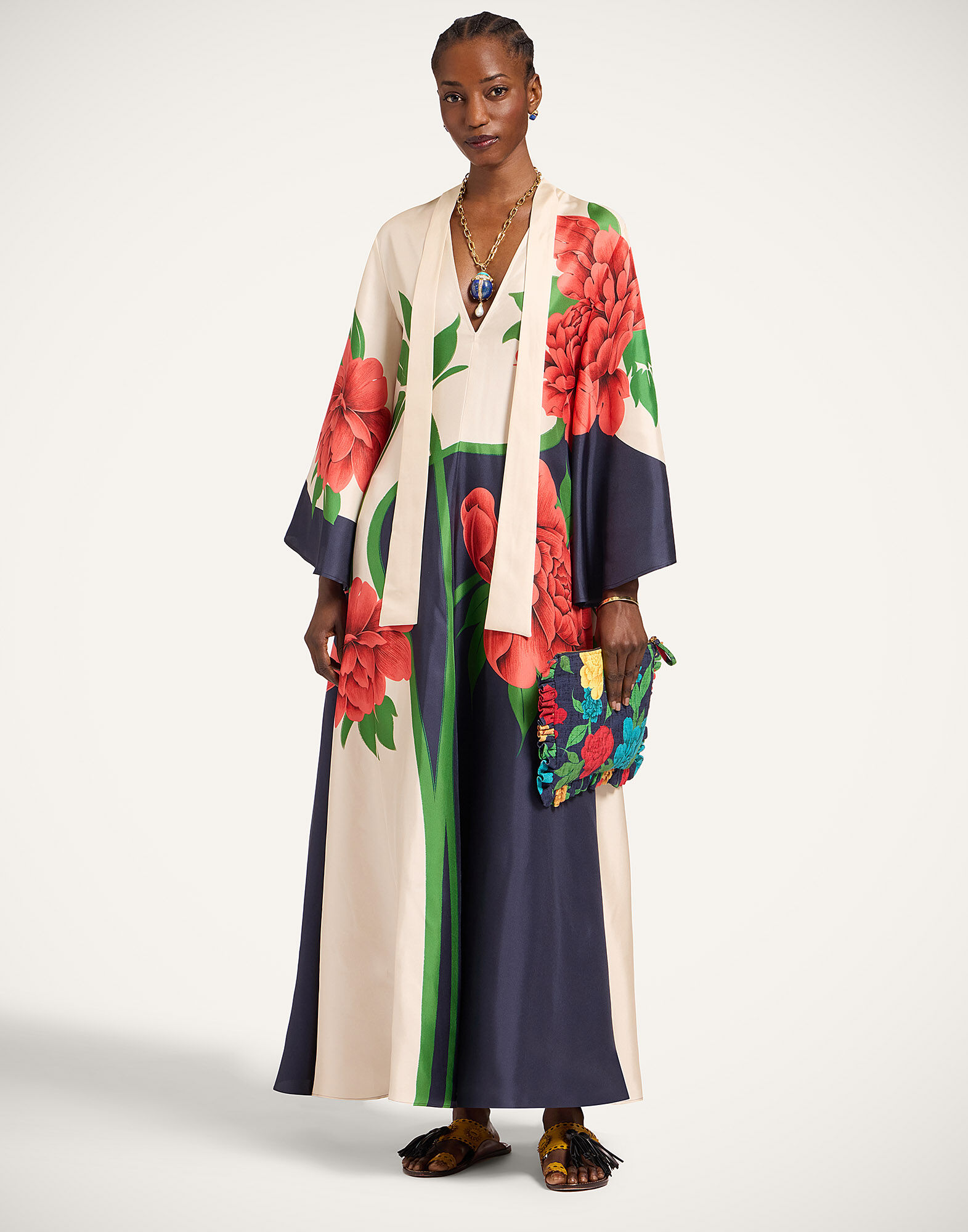 La DoubleJ Magnifico Dress Queen Peony Plac&eacute;e Blue DRE0232SIL001QPE02BU03