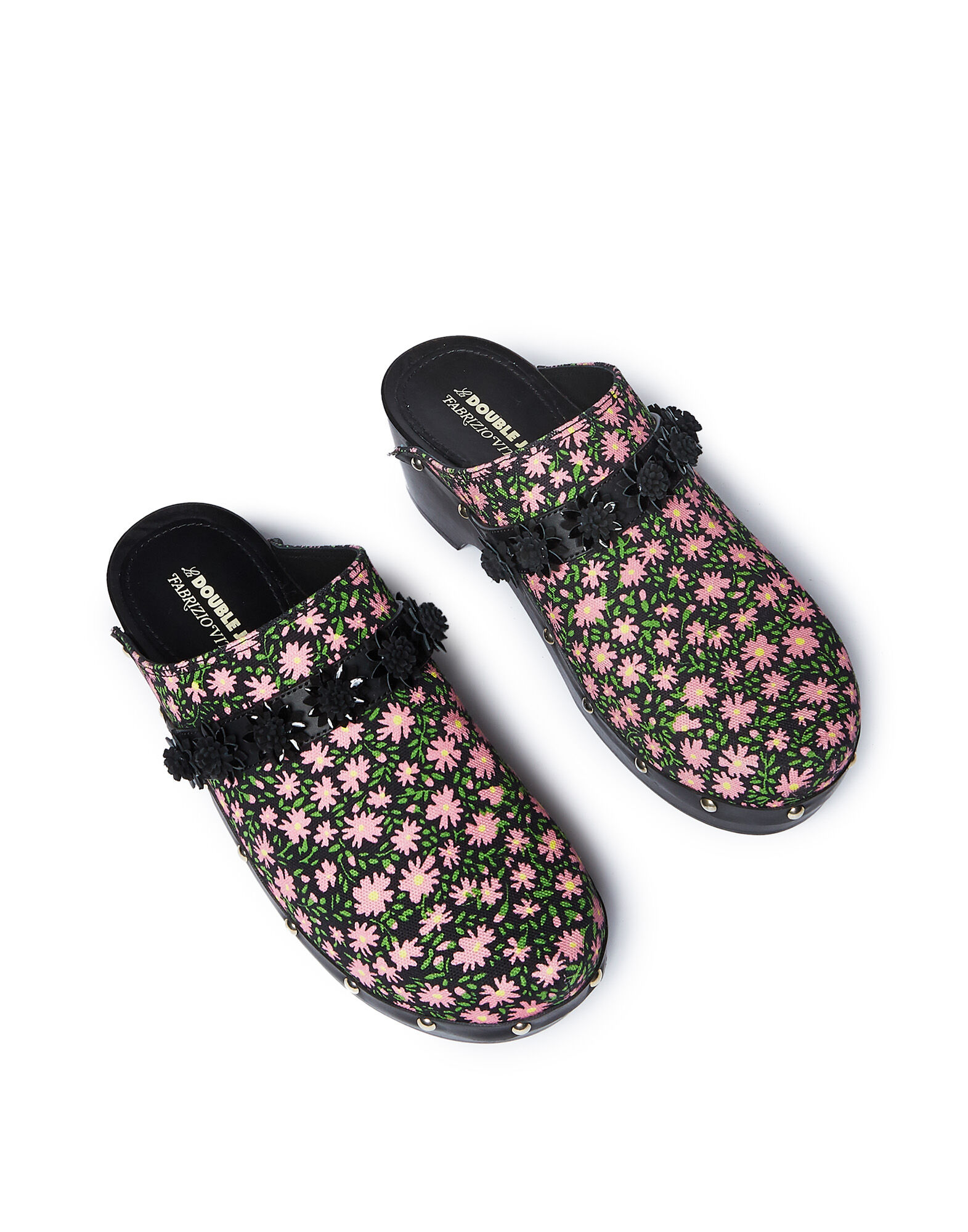 LaDoubleJ LDJ X Fabrizio Viti Embroidered Jean Clogs Daisy SHO0001COT017DAI0002
