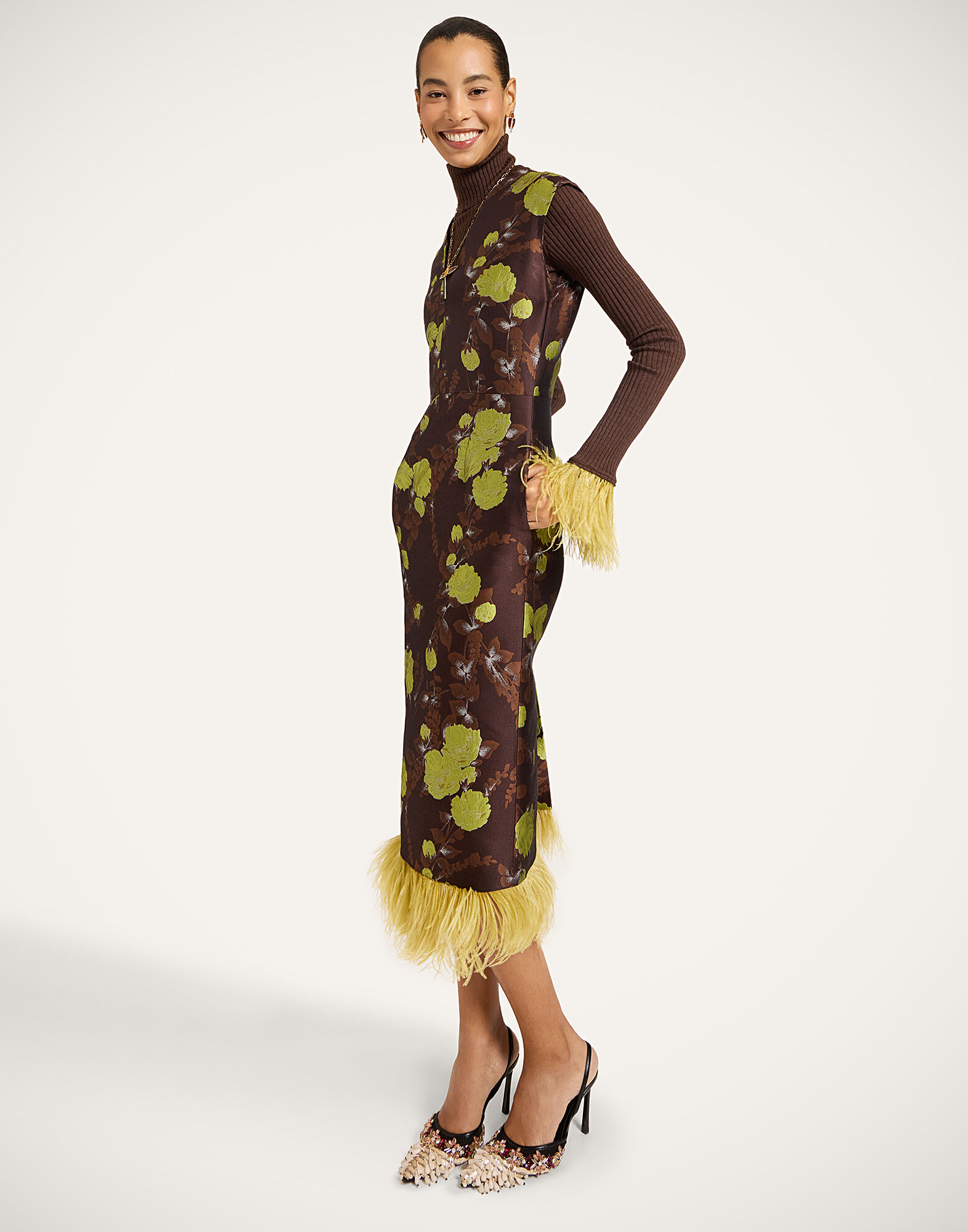 La DoubleJ Sleek Dress Devon Brown DRE1138JCQ141DEV05BR02