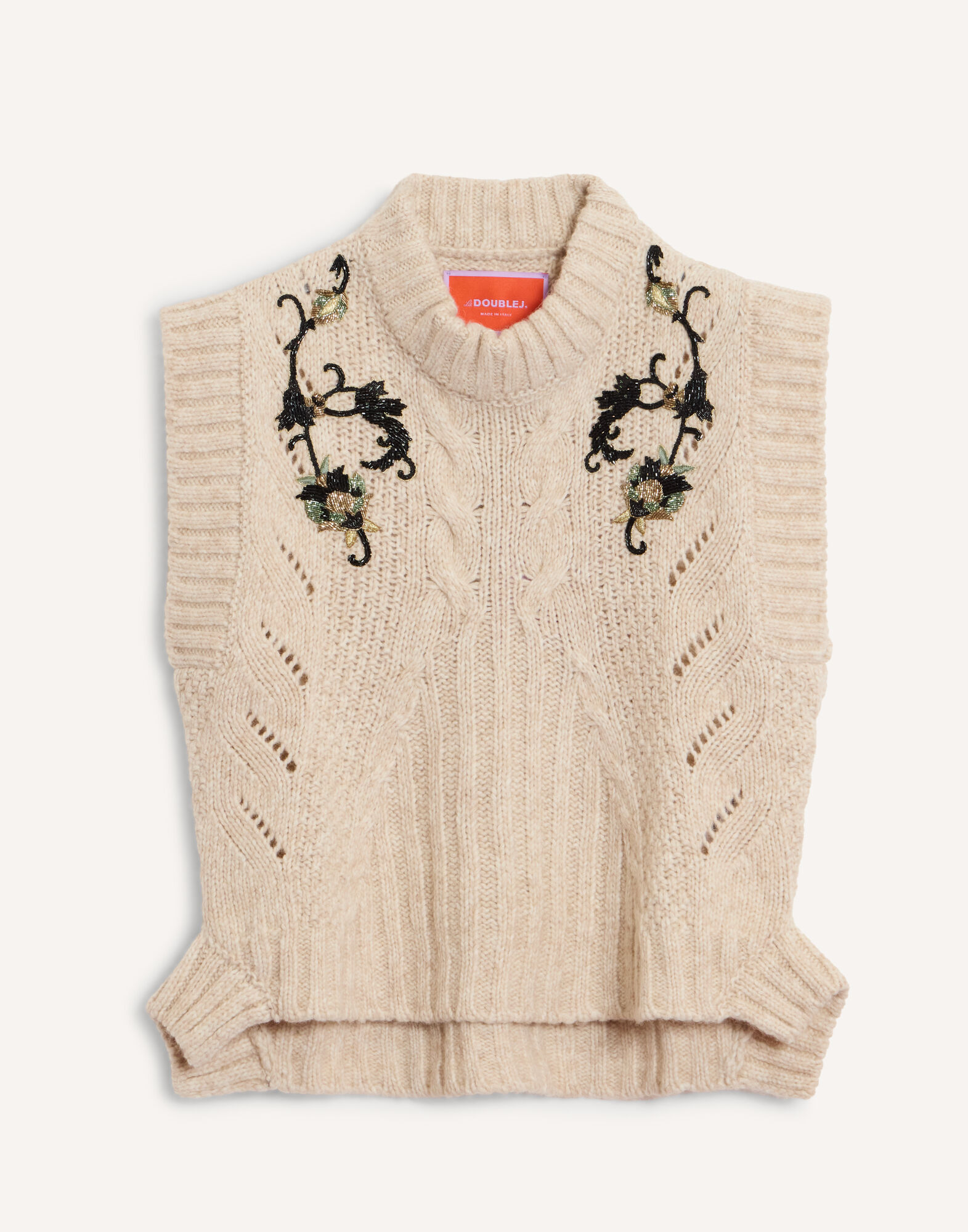 La DoubleJ Cameo Vest Solid Ecru PUL0405KNI215SOLIDBR05