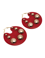 La DoubleJ Hathor Earrings Red EAR0036POL003SOLIDRE01