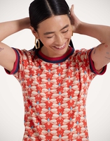 La DoubleJ Itty Bitty Double Binding Ringer T-Shirt La DoubleJ Itty Bitty Double Binding Ringer T-Shirt Pull My Petaltail Orange TSH0061JER059PET03OR02