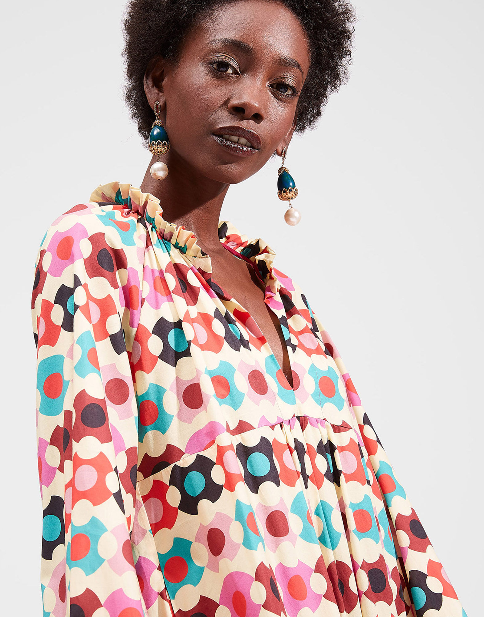 LaDoubleJ Dove Dress Groovy Dot Giallo DRE0248COT020GRO0003