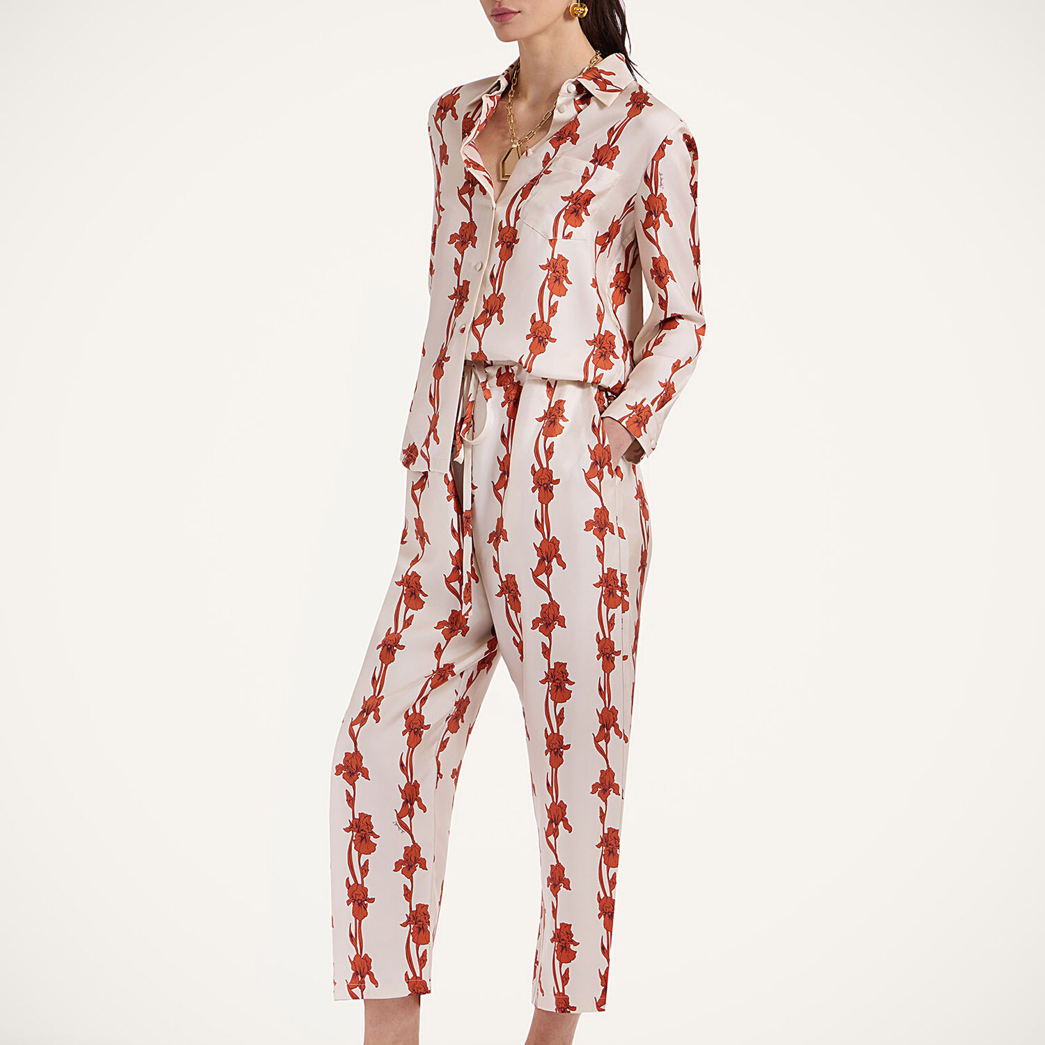 Shop La Doublej Boy Shirt In Mini Iris Dark Orange
