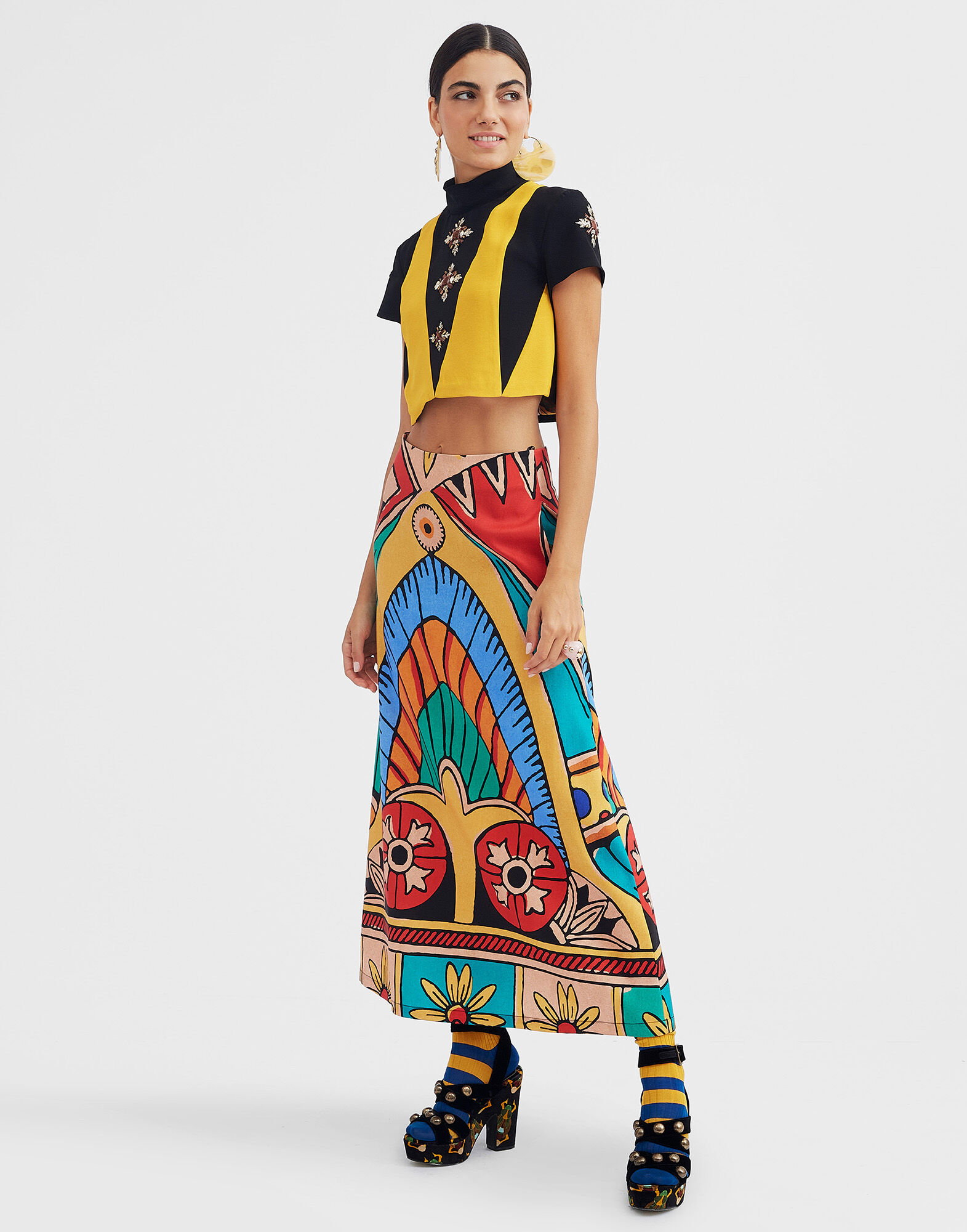 La DoubleJ A-Long Skirt Philae Plac&eacute;e SKI0018CAD001PHI01MU01