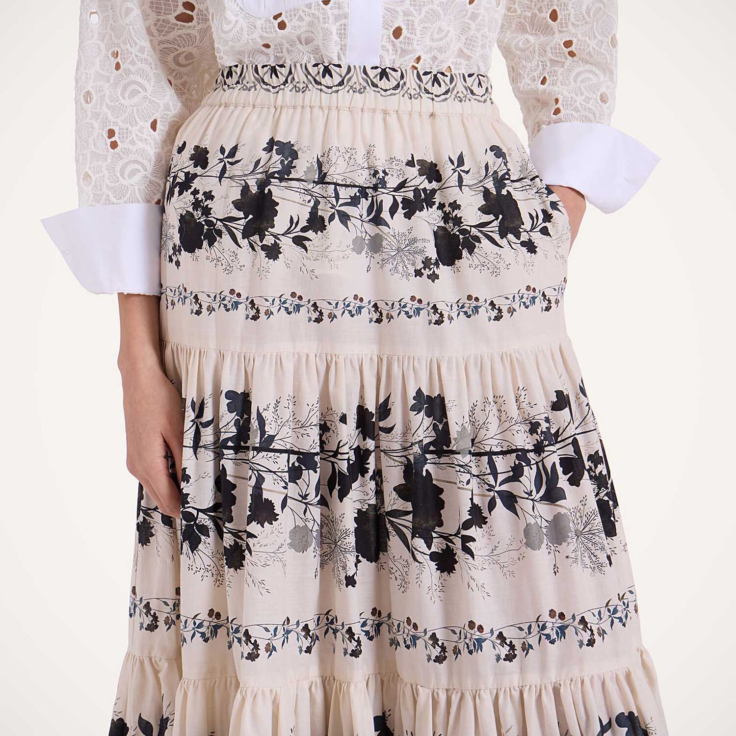 Shop La Doublej Big Skirt In Stilo Placée Ivory