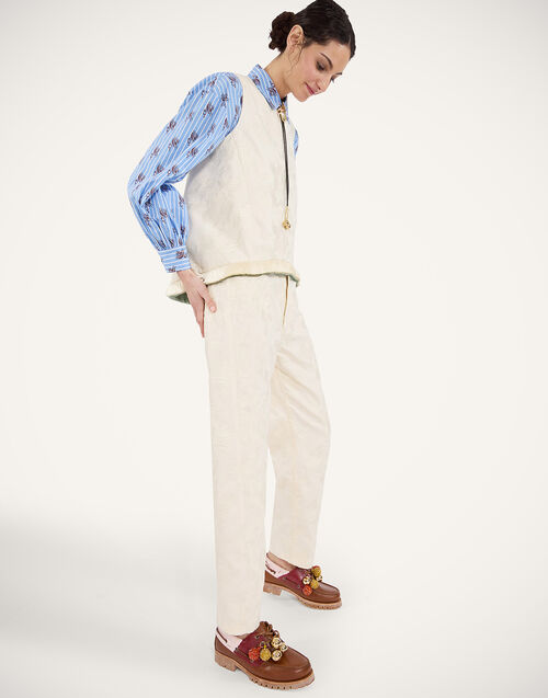 La DoubleJ Fancy Pants Solid Ecru TRO0196COT086SOLIDBR05