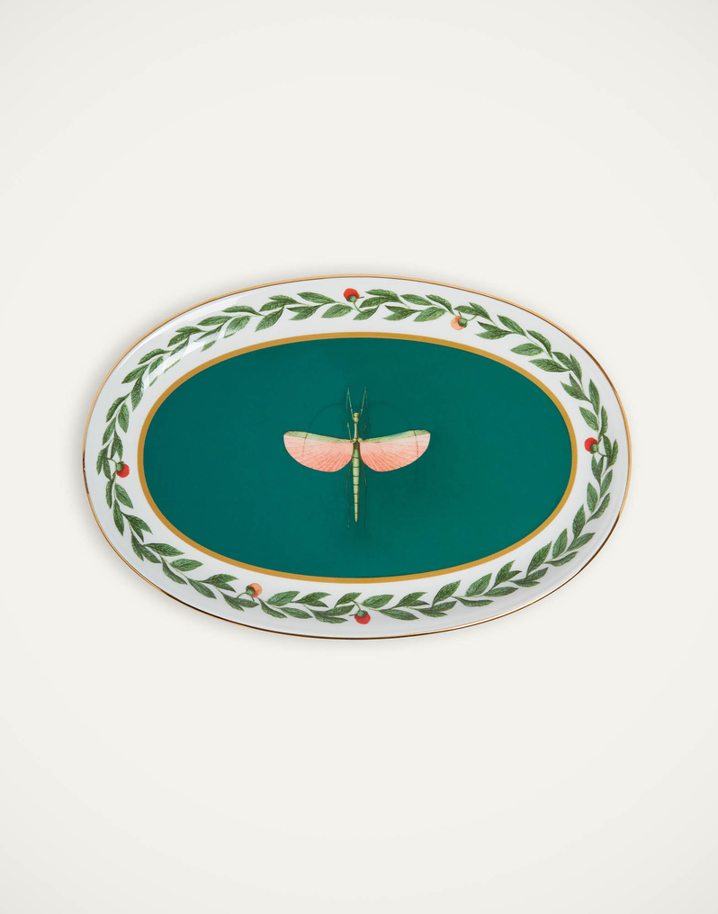 La DoubleJ Oval Platter La DoubleJ Oval Platter Libellula Green PLA0002CER001LIB03GR02