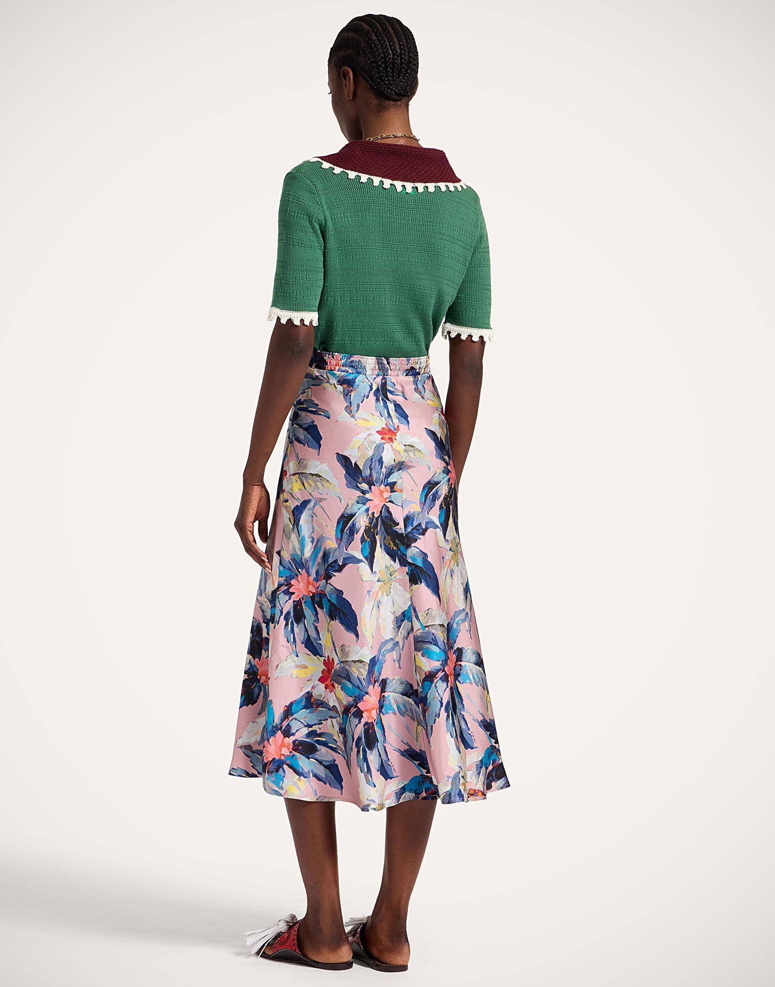 La DoubleJ Lungomare Skirt Maxi Tropicana Mauve SKI0089SIL001TRC01PU06