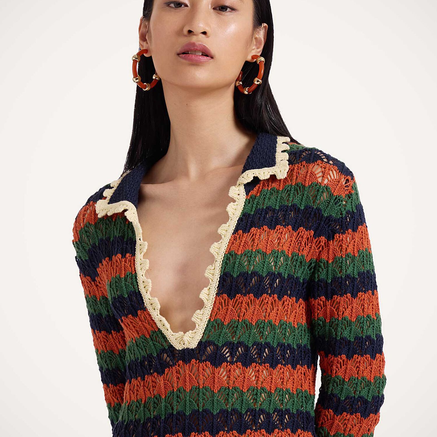 Shop La Doublej Perry Knit Dress In Multicolor Rust & Military