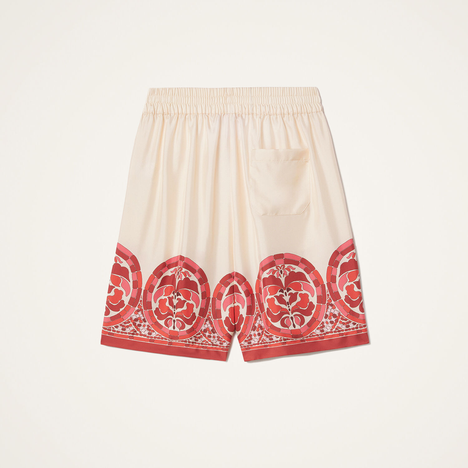 La Doublej La Double J Palazzo Printed Silk-twill Shorts In Red