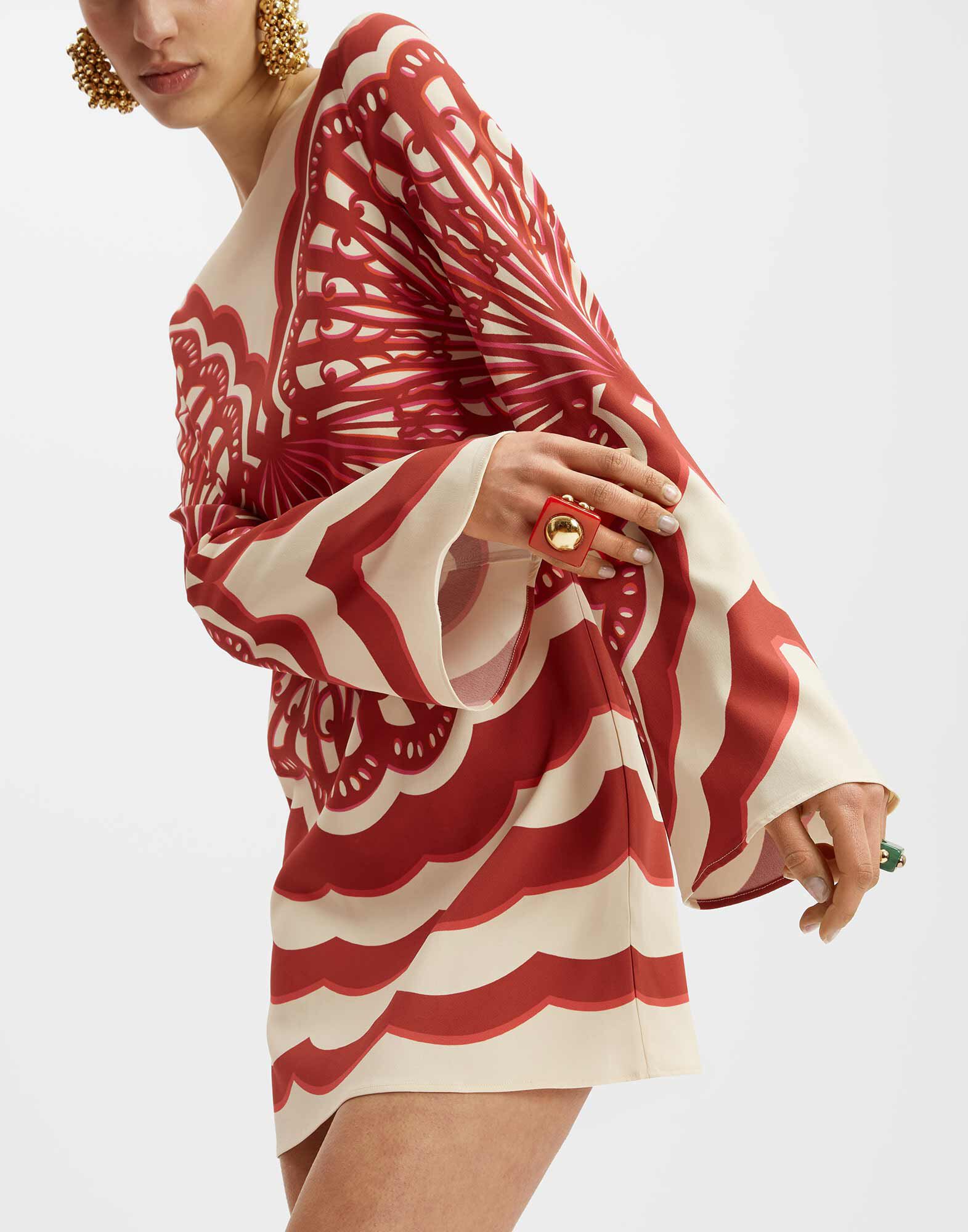 La DoubleJ Mini Supreme Swing Dress Fans Plac&eacute;e Red DRE0619VIS011FAN03RE01