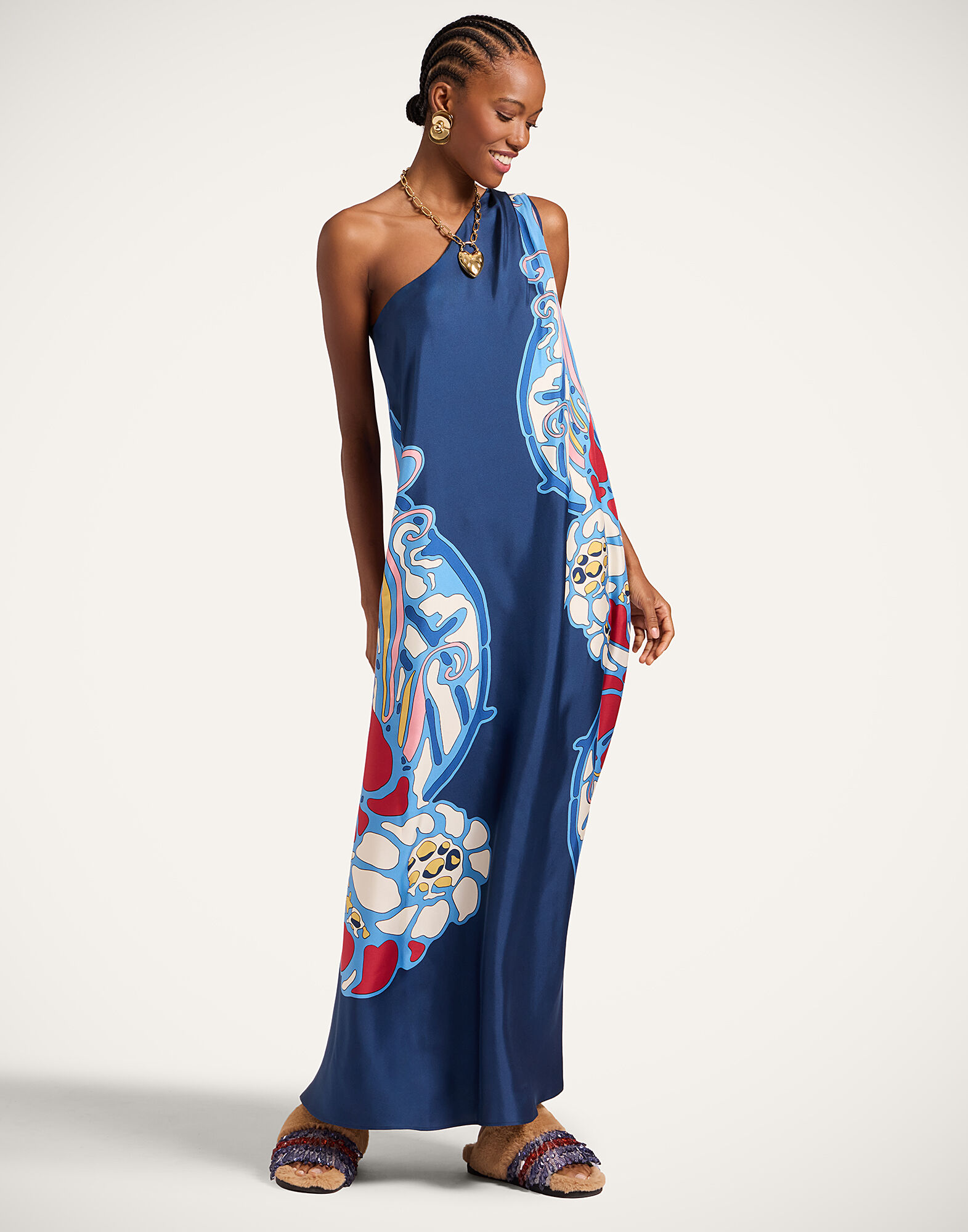 La DoubleJ Roy Dress Lemuria Plac&eacute;e Blue DRE0304SIL006LEM02BU03