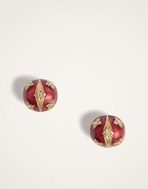 La DoubleJ Lady Scarab Earrings 24K Gold Plate & Rhinestone EAR0068MET002SOLIDRE01