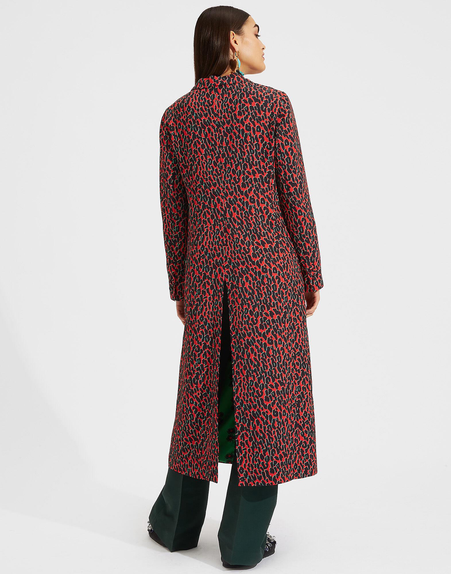 LaDoubleJ Duster Coat Leopard Rosso JAC0013SAB001LEO0002