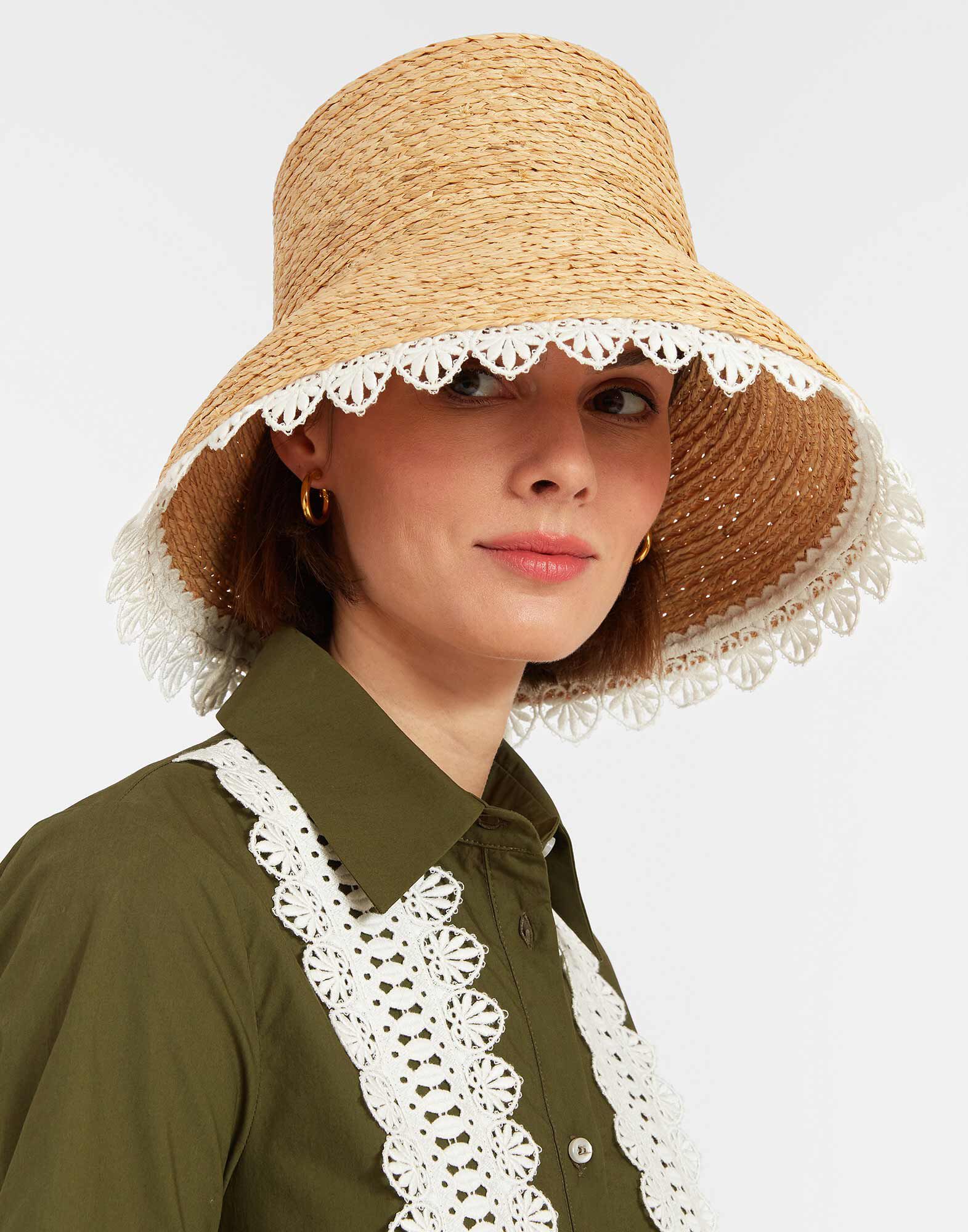 The Ombra Hat in Solid Ivory for Women | La DoubleJ