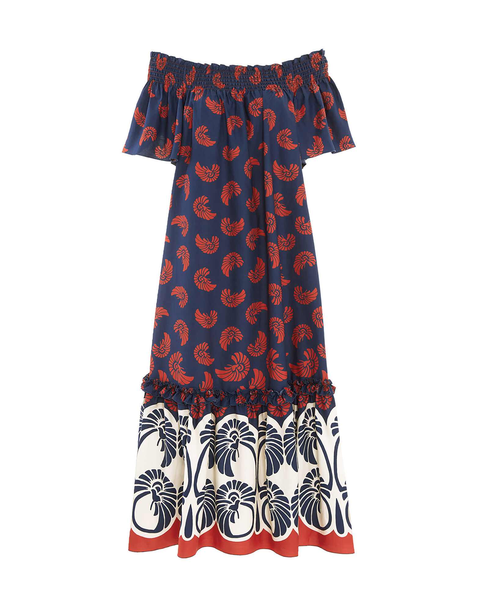 La DoubleJ Capalbio Dress Palmetto Plac&eacute;e DRE0320COT039PIG01BU06