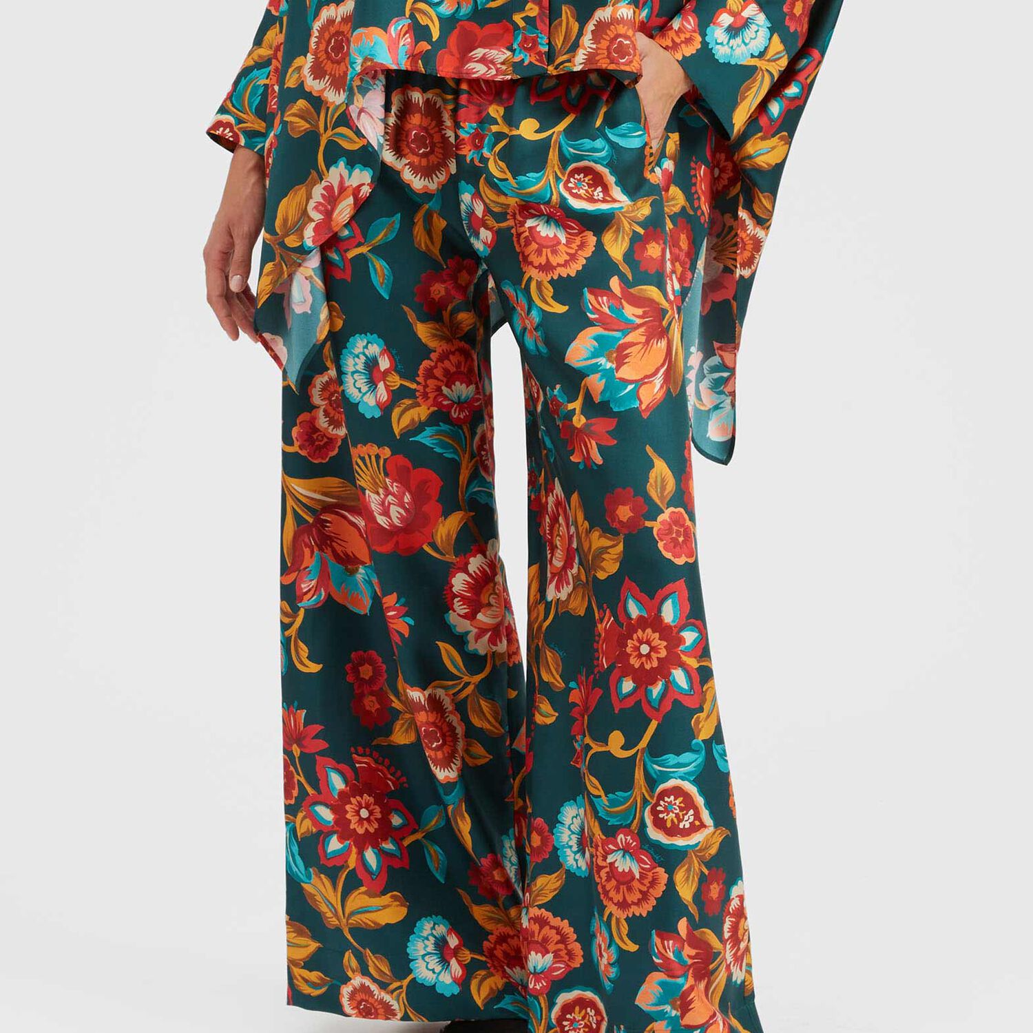 La Doublej Palazzo Pants In Hottie Emerald