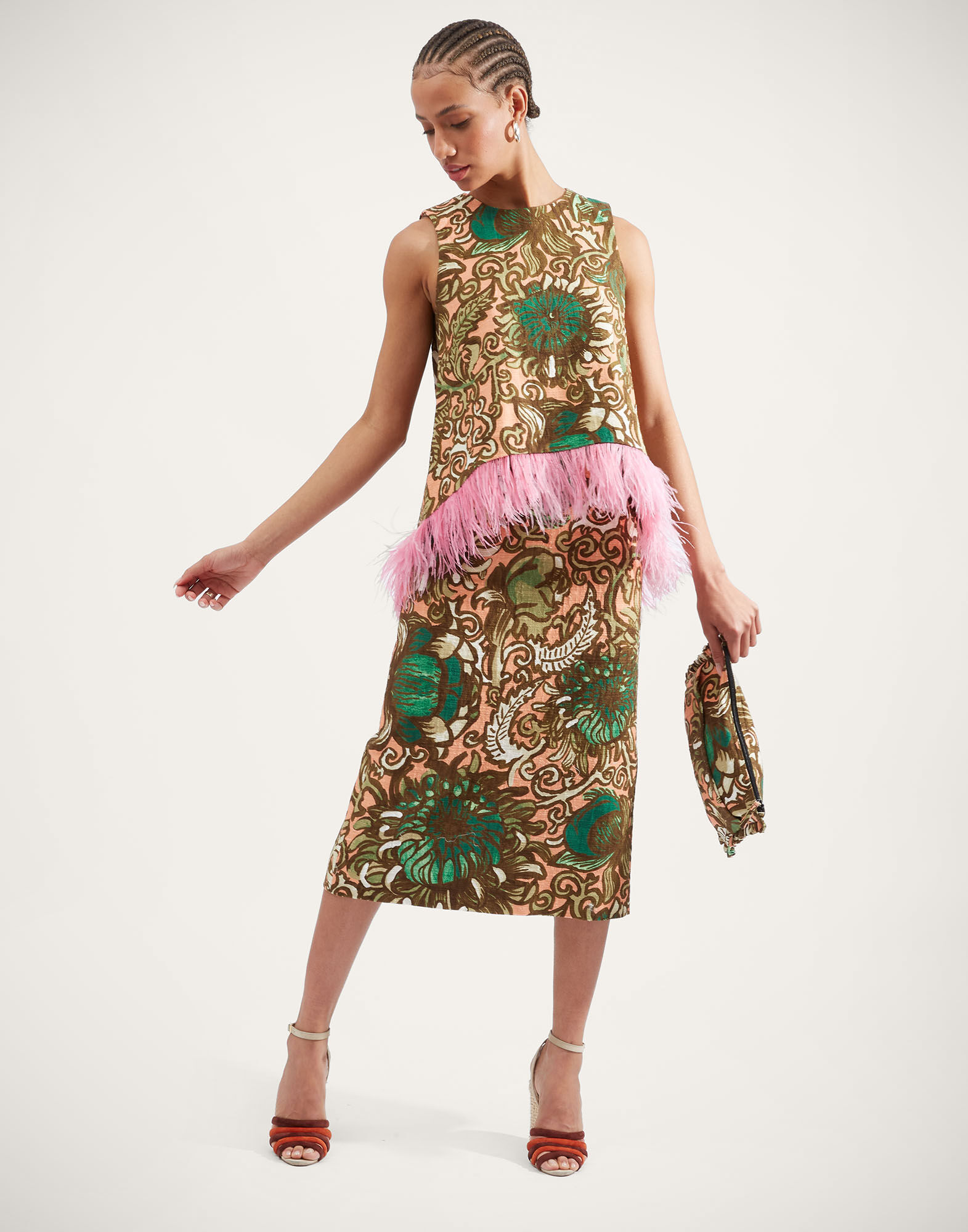 La DoubleJ La Scala Top (With Feathers) Anemone Pink TOP0013COT005ANE02GR05