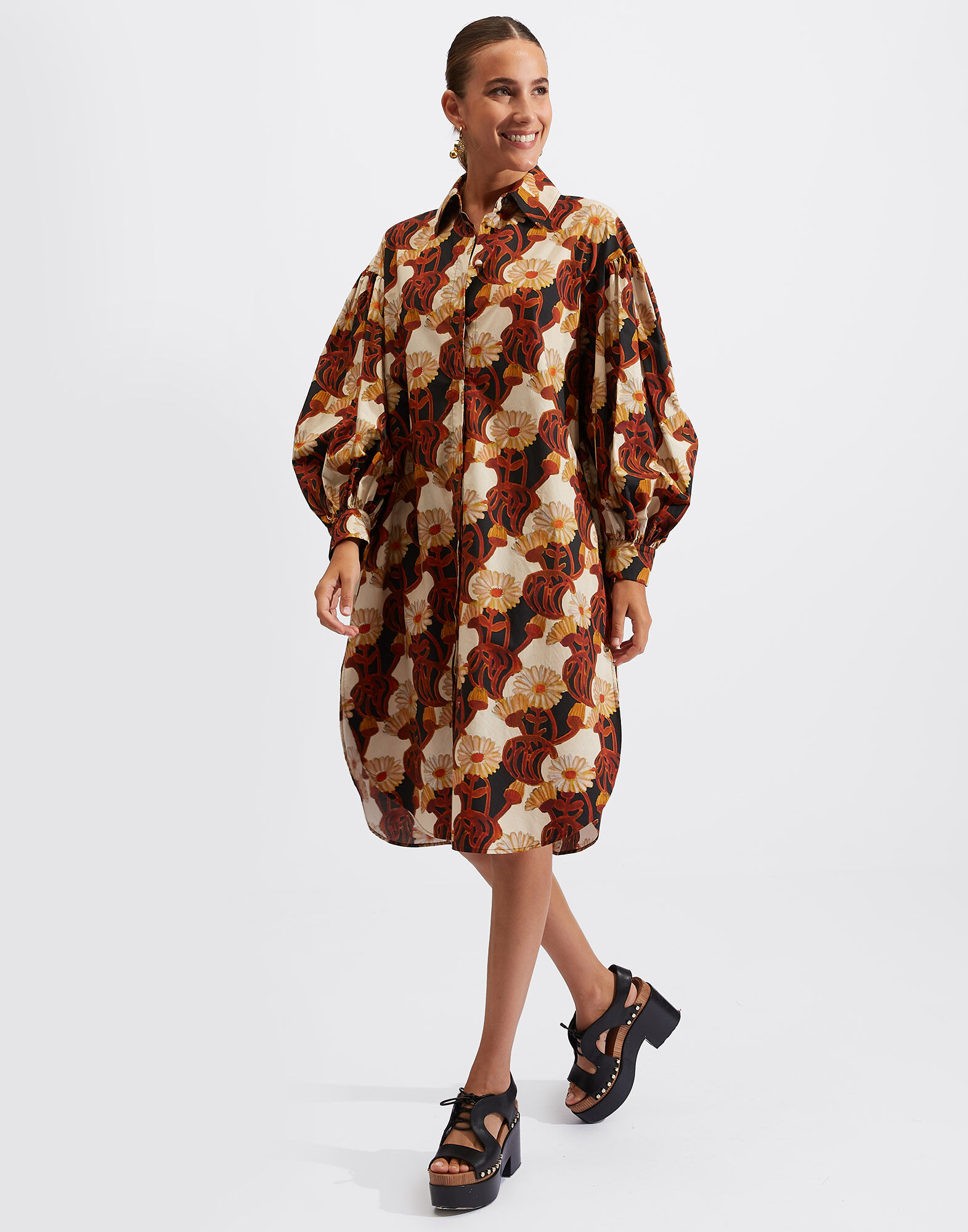 La DoubleJ Big Shirt Dress White Gerber DRE0278COT001GER0003