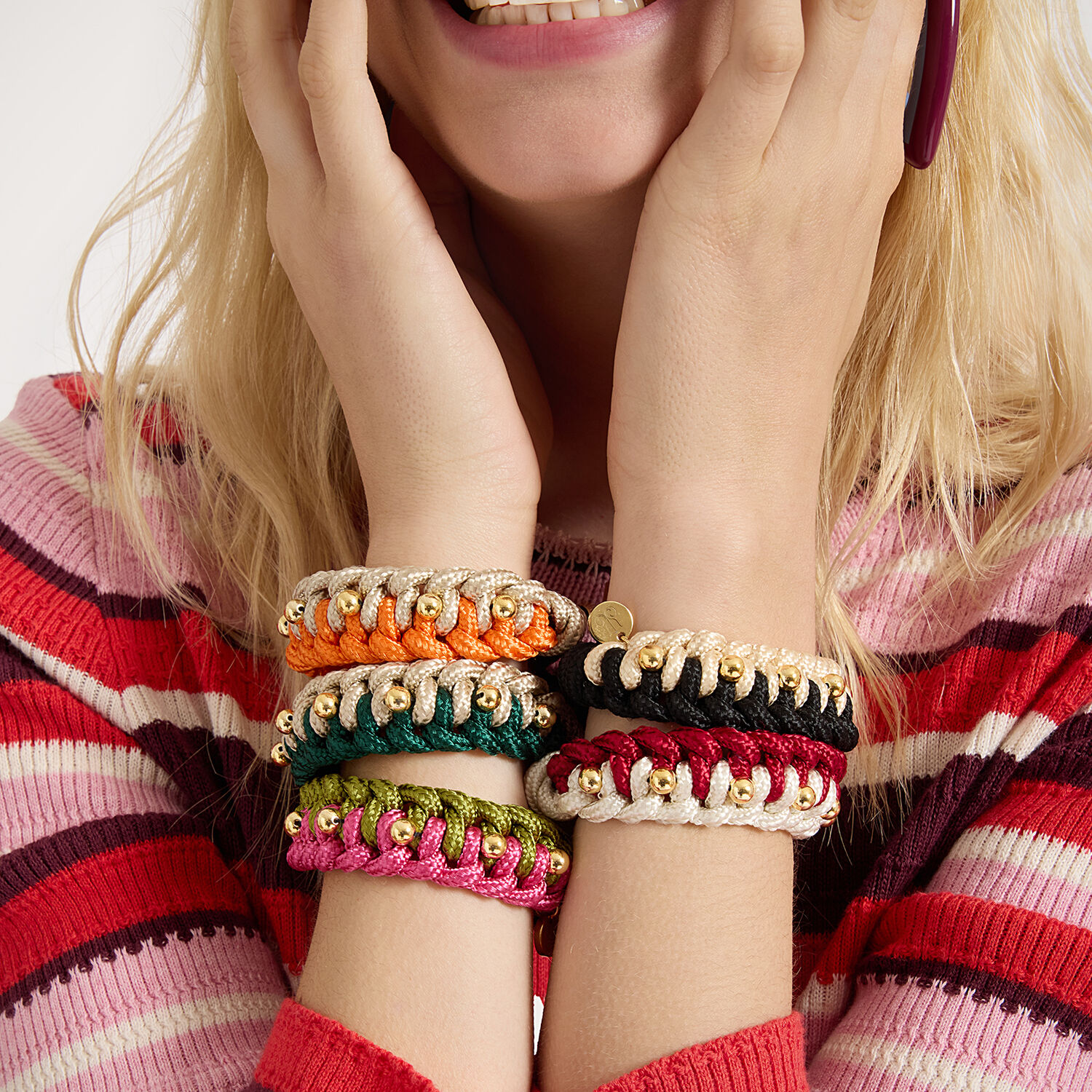  La Doublej Bracelets Women - Better Together Bracelet Bicolor Emerald & Ivory One Size 35% Acrylic 30% Acetate 25% Cotton 5% Pmma 5% Brass 
