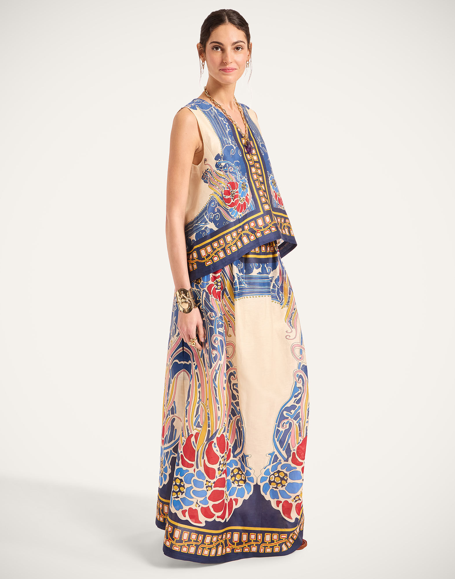 La DoubleJ Filter Dress Lemuria Plac&eacute;e Blue DRE0902LIN010LEM02BU03