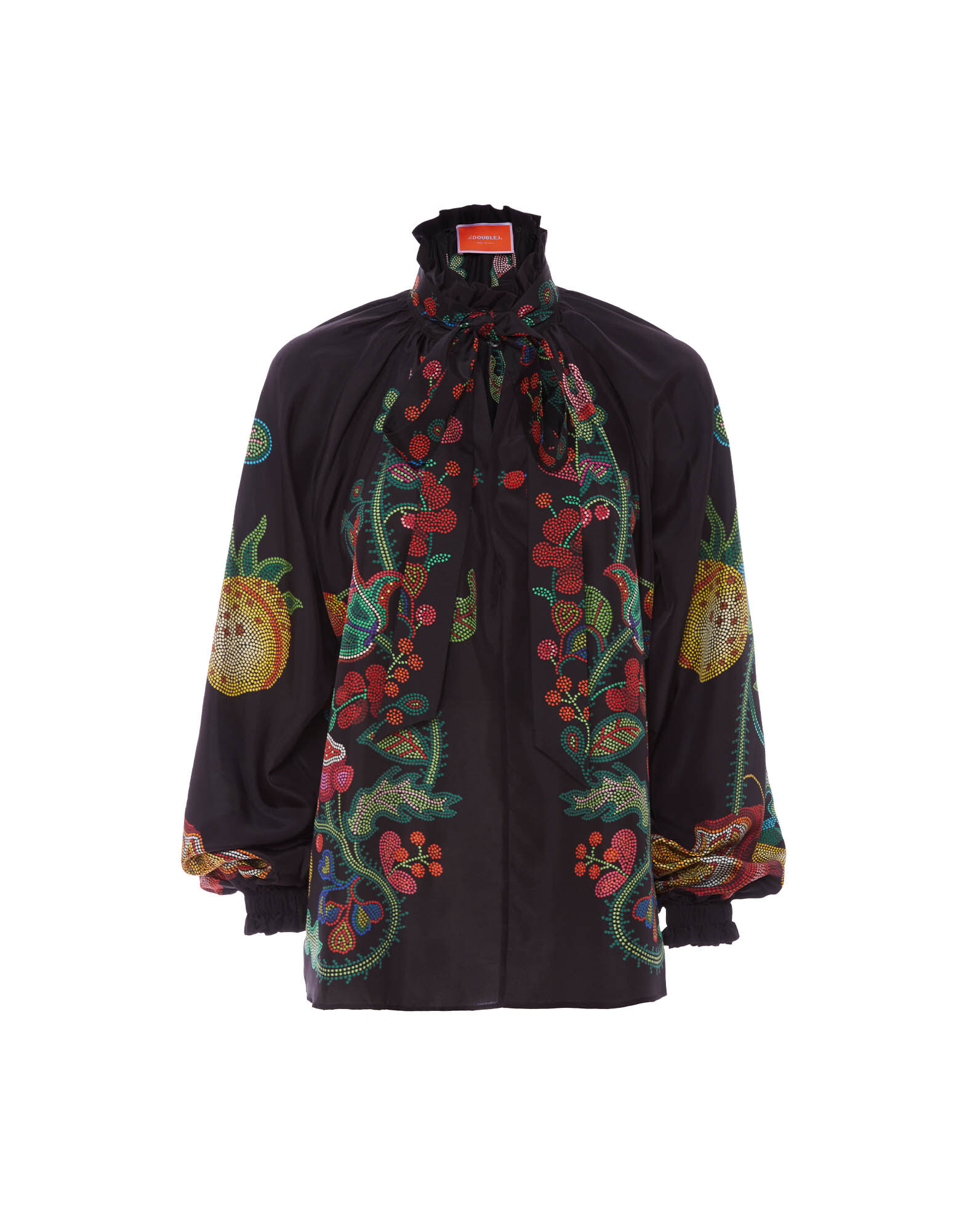 La DoubleJ Cerere Blouse Grenadilla Plac&eacute;e Black SHI0086SIL009GRN01BL01