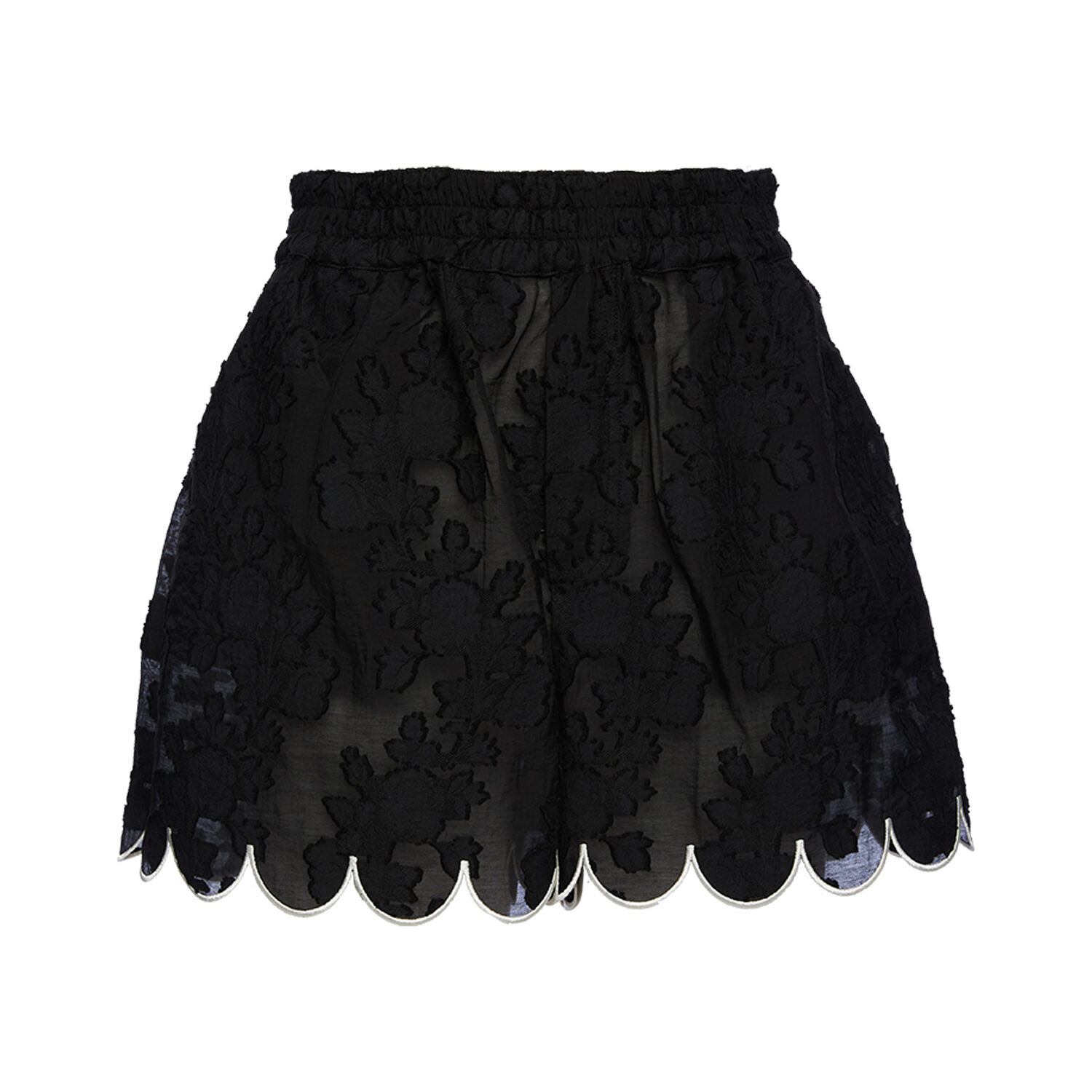 Shop La Doublej Pull-up Shorts Embroidered In Begonia Nero