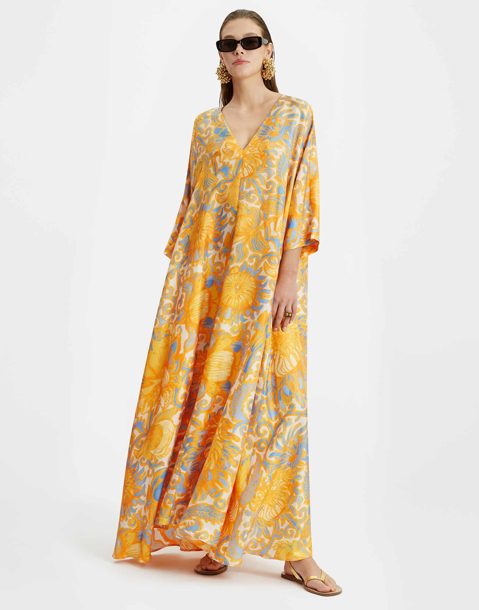 Muumuu Dress in Anemone Orange for Women La DoubleJ