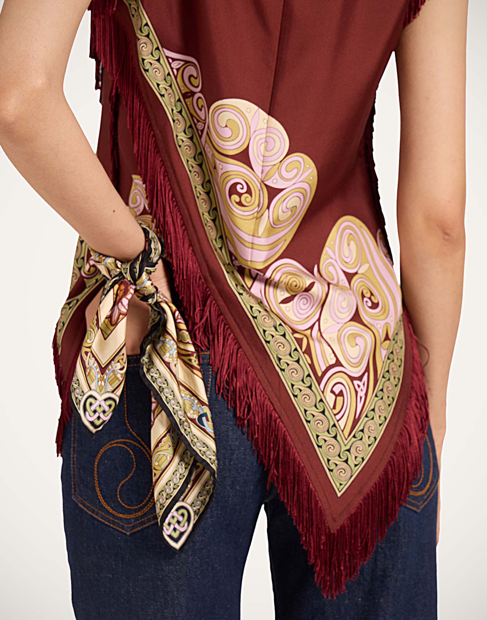 La DoubleJ Mini Foulard Kells Plac&eacute;e Light Green SCA0065SIL006KEL03GR01